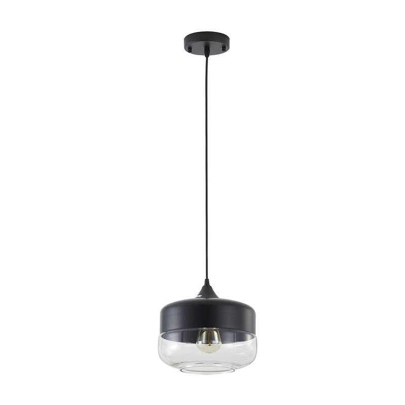 1-Light Matte Black Wall Sconce With A Clear Glass Shade