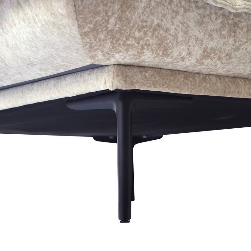 111" 3-Seater Mid-century Velvet Sectional Sofa Deep Seat Upholstered Cloud Modular Couch