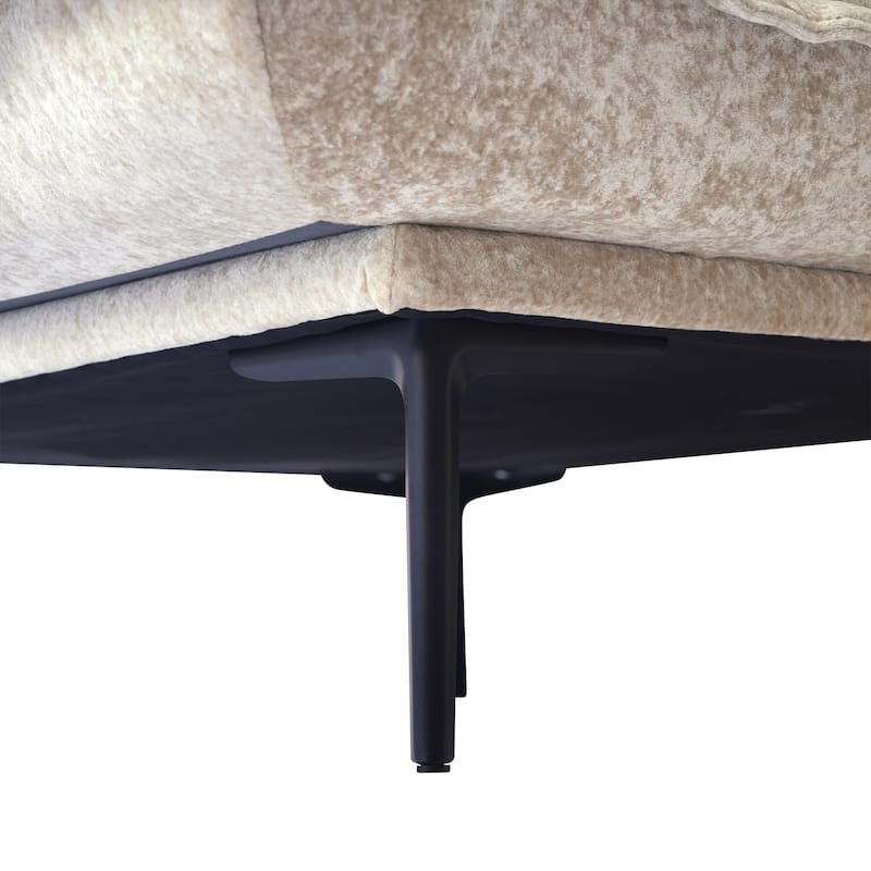 Living Room Furniture Velvet Sectional Sofa Modern Modular Sofa Deep Seat Upholstered Cloud Couch with 2 Ottomans