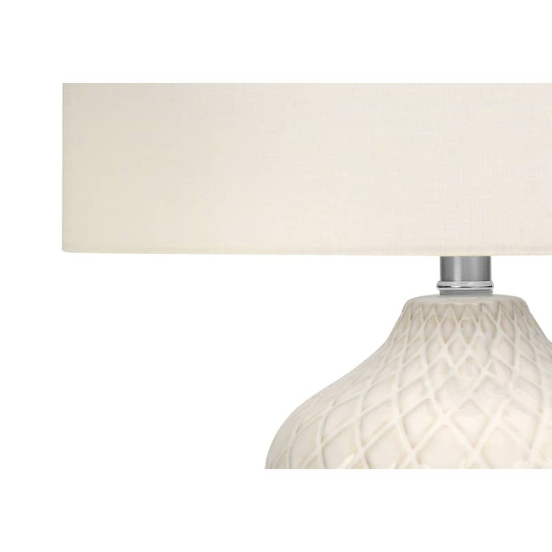 Lighting, 25"h, Table Lamp, Cream Ceramic, Ivory / Cream Shade, Transitional