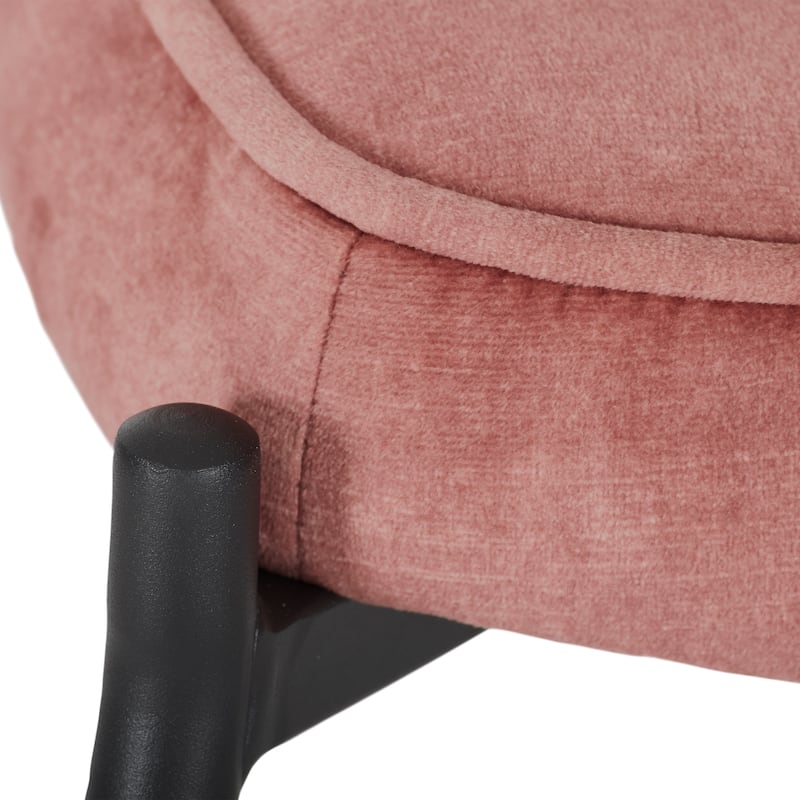 CorLiving Velvet Accent Chair with Stool