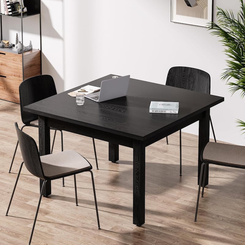 Modern Minimalist Wood 4-Person Square Kitchen/Dining Table with Solid Wood Legs for Home Kitchen/Living/Dining Room