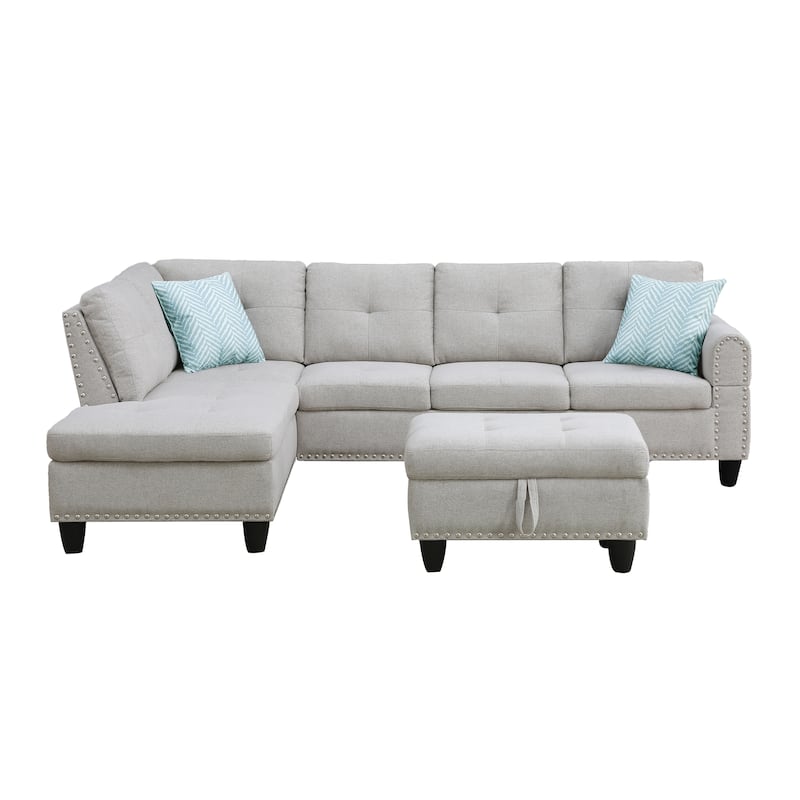 Left-Facing Sofa Chaise with Ottoman for Chic Living Rooms