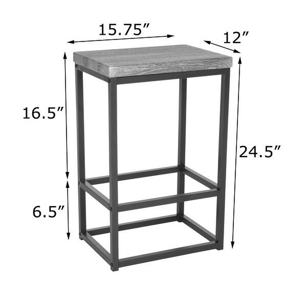 Shop Zenvida 24 Counter Height Bar Stools Set Of 2 Backless Industrial Modern Kitchen Island Chairs On Sale Overstock 32225717