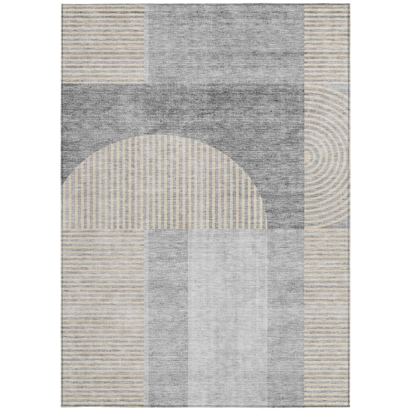 HomeRoots Geometric Transitional Rectangle Outdoor Rug