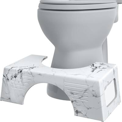 Squatty Potty Carrara Marble Toilet Stool, Gray, 7 Inch Height Poop Step Stool for Bathroom - Gray