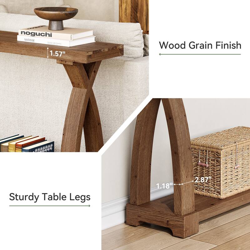 63" Solid Wood Entryway Table