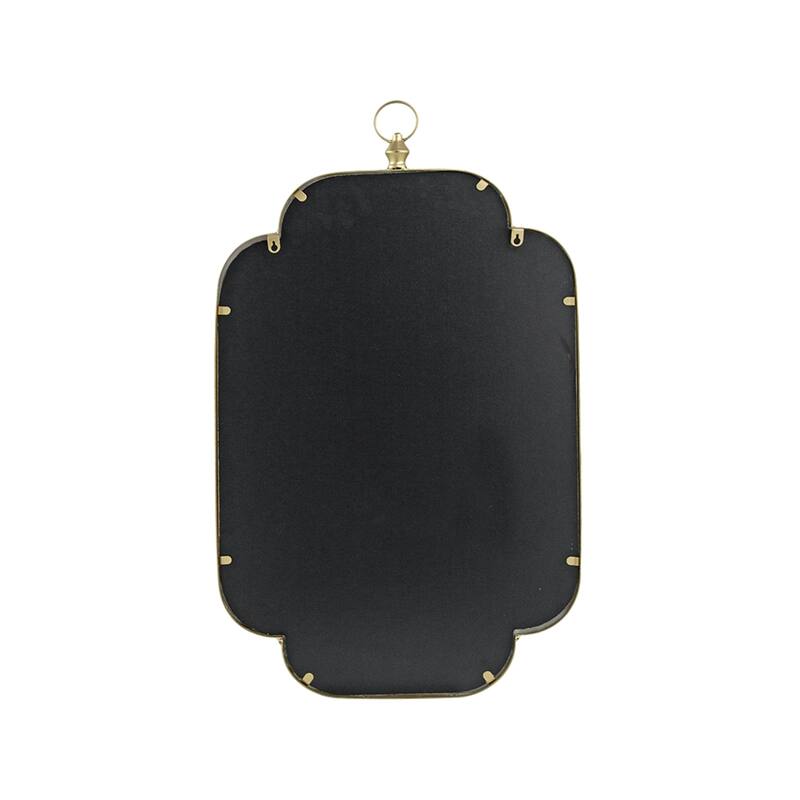 Notch Edged Wall Mirror with Ring - 36" - Gold