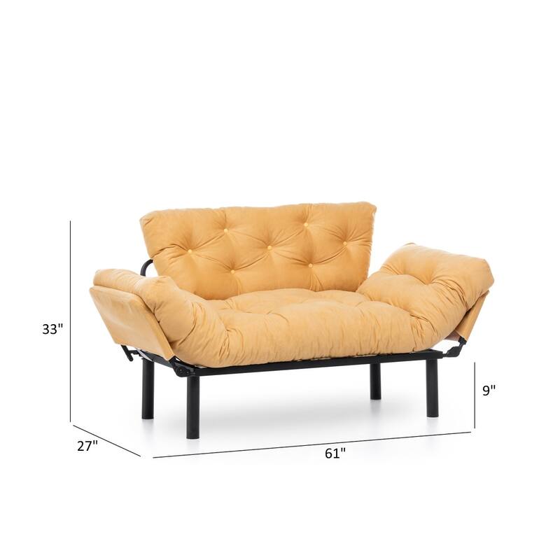 Gazapizm Metal Frame, Tufted Removable Cushions Loveseat