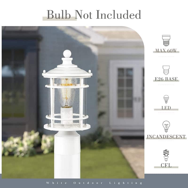 12.5 Inch Outdoor Post Light Lantern with Seeded Glass