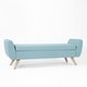 preview thumbnail 13 of 43, HomePop Modern Sherpa Storage Bench with Wood Legs - Cream