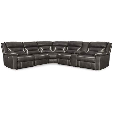 Signature Design by Ashley Kincord Black 4-Piece Power Reclining Sectional