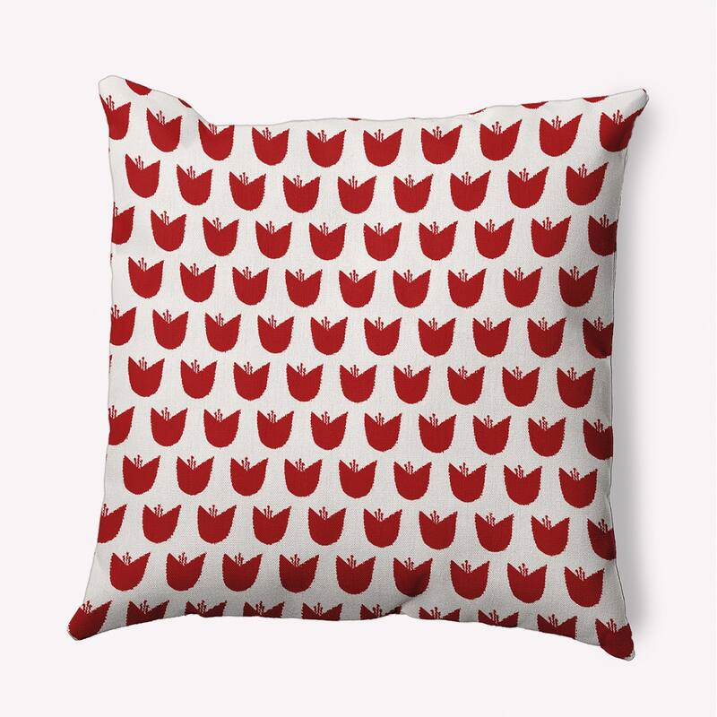 Simple Tulip Design Decorative Indoor Pillow - Red - 18" x 18"