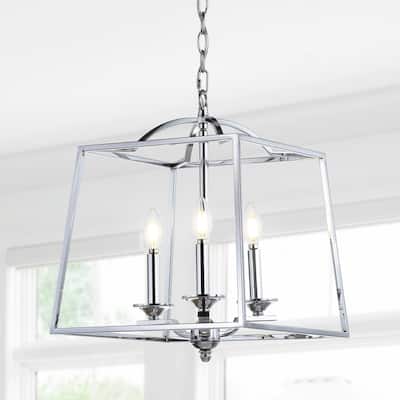 Virginia 14.5" 3-light Metal LED Pendant, Chrome by JONATHAN Y
