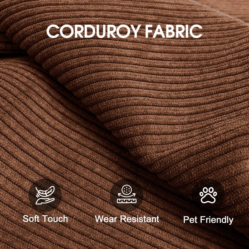 78.8" Convertible Floor Sofa Bed, Corduroy Folding Mattress Sofa Couch for Small Spaces ,No Assembly