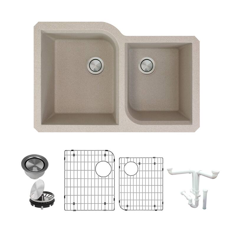 Transolid K-RUDO3120 Radius 31-3/4" Undermount Double Basin Granite