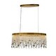 preview thumbnail 6 of 5, Oval Modern Gold Crystal Fringe LED Chandelier 33" 30W For Kitchen Island Gold