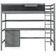 preview thumbnail 8 of 11, Solid Wood Loft Bed with Bulit-in Desk, Storage Shelf and 3 Drawers, Twin Size Loft Bedframe with Storage Box and Blackboard