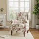preview thumbnail 4 of 85, Traditional Floral Patterned Wingback Armchair with Nailhead Trim