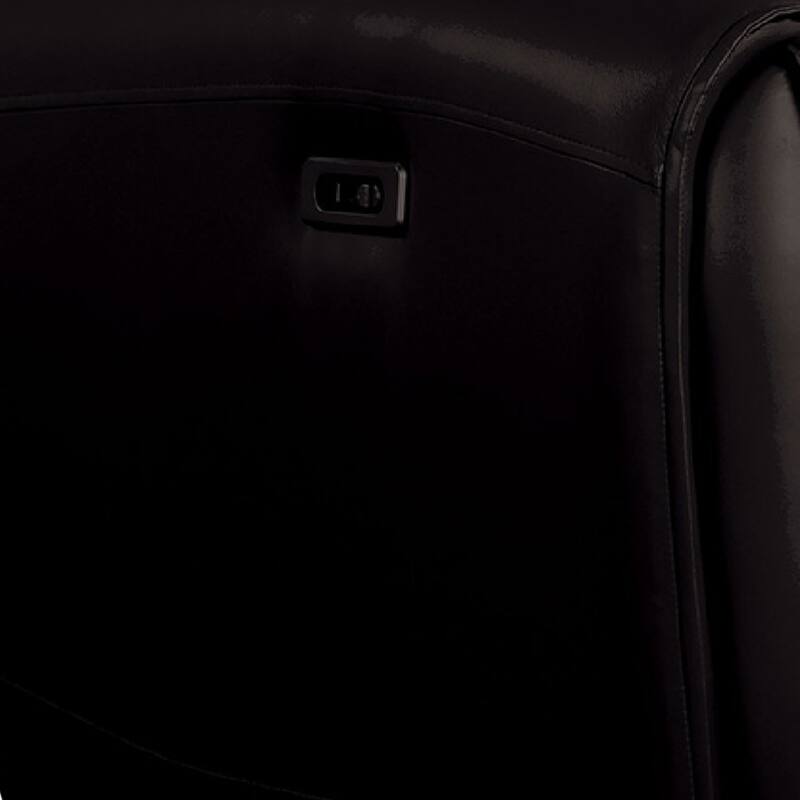 Sily Power Recliner Chair, Flange Trim, Foam Black Faux Leather Seat