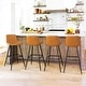 preview thumbnail 42 of 43, LUE BONA Faux Leather Bar Stools Counter Height Stools with Backs and Metal Legs (Set of 4)