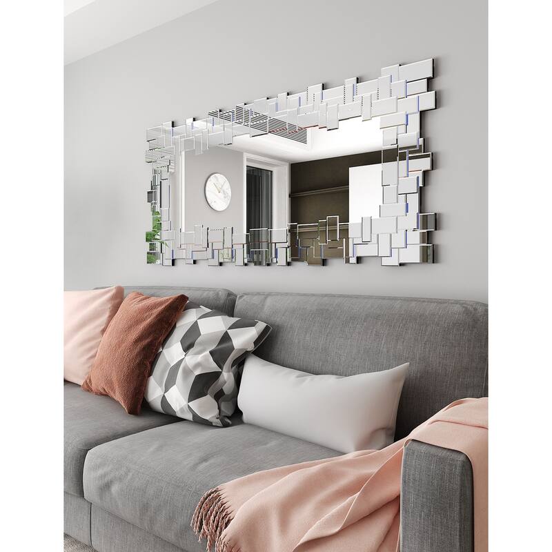 KOHROS Framed Geometric Modern Wall Mirror - Large