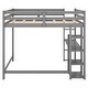 preview thumbnail 5 of 7, Gray Full Size Loft Bed with Built-in Desk and Shelves