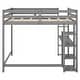preview thumbnail 5 of 10, Gray Full Size Pine Wood Loft Bed with Built-in Desk and Shelves