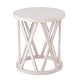 preview thumbnail 18 of 26, COZAYH Farmhouse End Table, Rustic Round Coffee Table with X-Motifs Legs, Wood Textured Top for Boho, French Country Decor