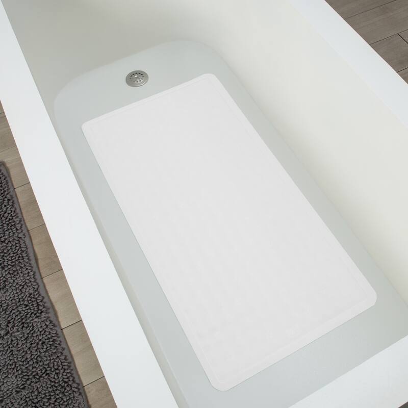 Bath Bliss Anti-Slip Jumbo Bath Mat in White