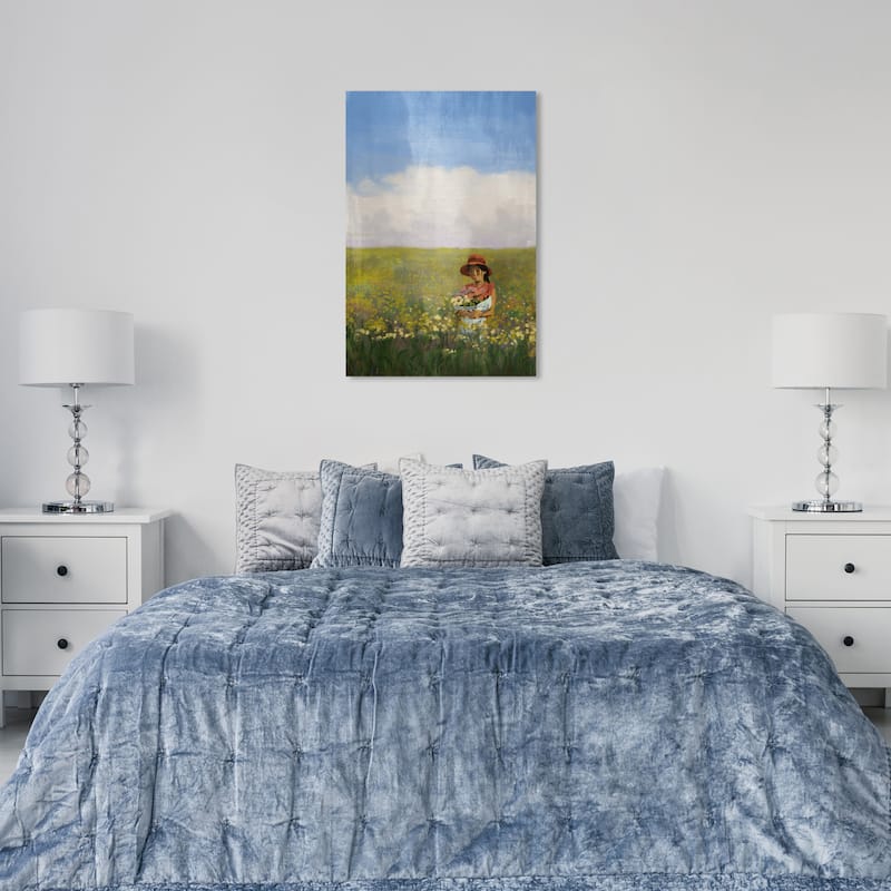 Wynwood Studio Canvas Floral and Botanical Cassia s Flowers Green and Celeste Rustic Wall Art Canvas Print - 24 x 36