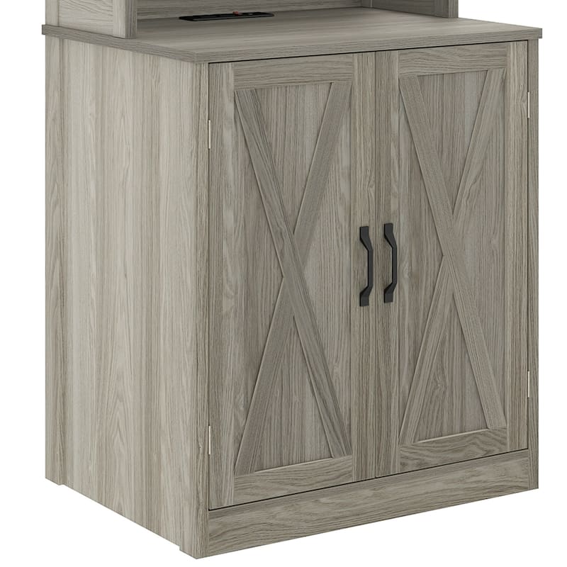 Moasis 71" Tall Hidden Cat Litter Box Enclosure Furniture with Charging Station for Self-Cleaning Litter Boxes