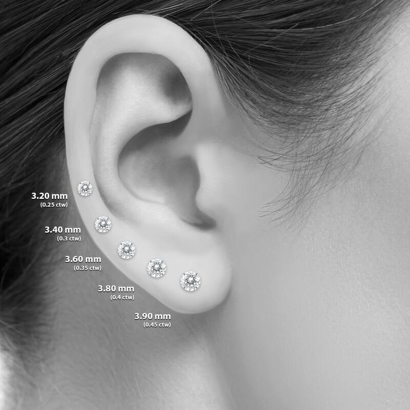 Marquee .25CTW Round Diamond Solitaire Stud Earrings In 14k Yellow Gold with Silicon Backs