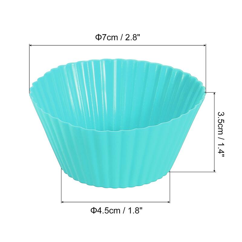 Silicone Cupcake Baking Cups, 2.8" Non-Stick Muffins Liners - Mint Green - 42Pcs
