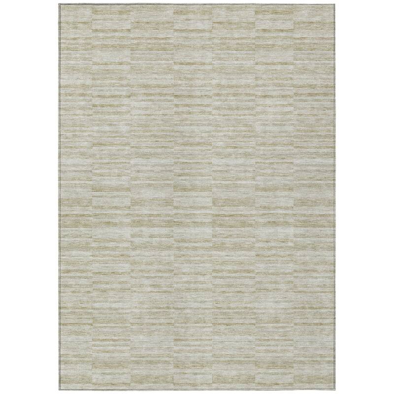 HomeRoots Striped Transitional Rectangle Outdoor Rug