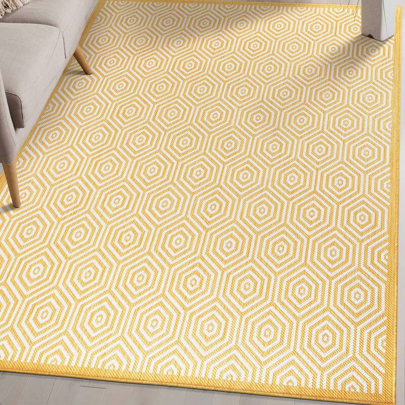 World Rug Gallery Modern Geometric Textured Flat Weave Indoor/Outdoor Area Rug