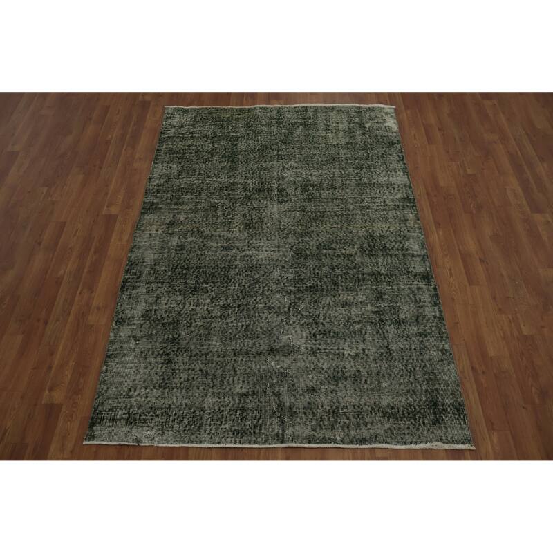 Hand Knotted Oriental 100% Wool Carpet Transitional Abstract Green Anatolian Area Rug - 6' 9'' X 4' 7''