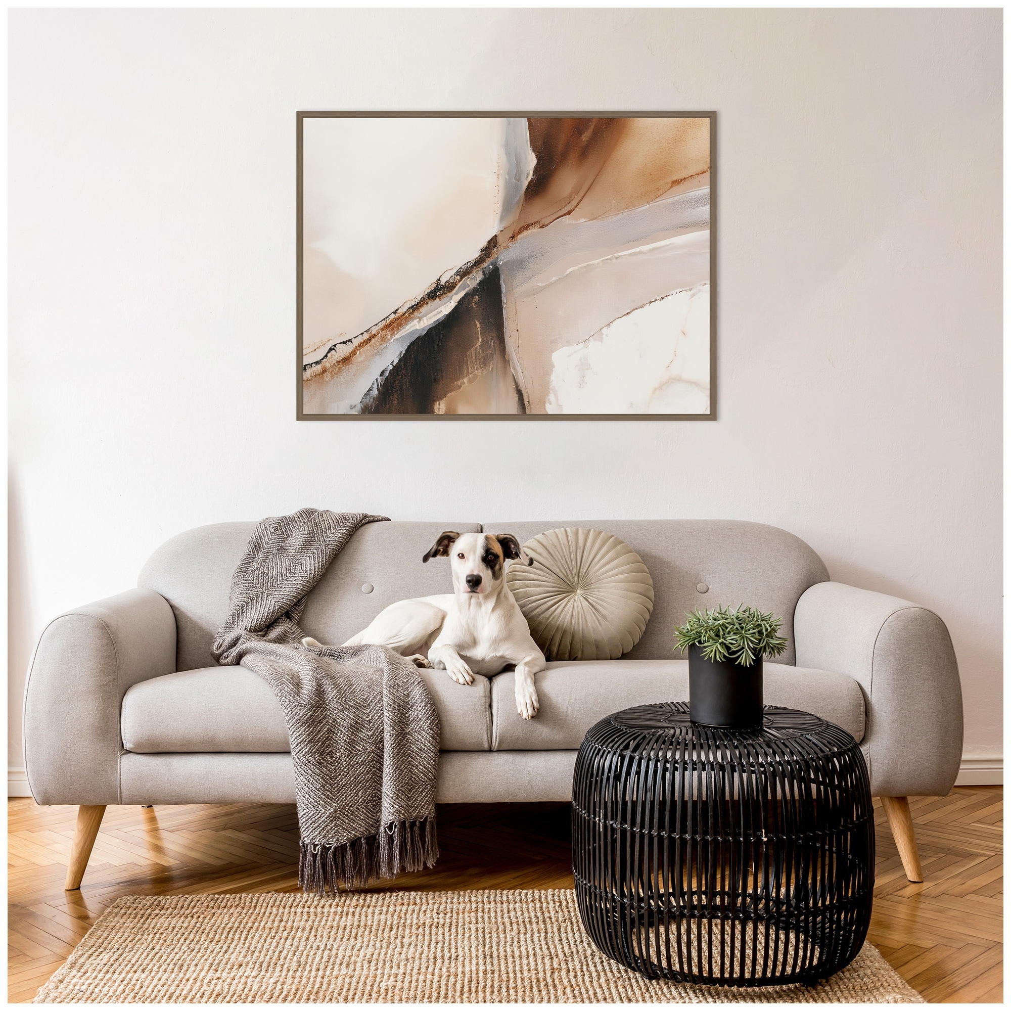 Kate and Laurel Element II by Amy Lighthall Framed Canvas Wall Art Print