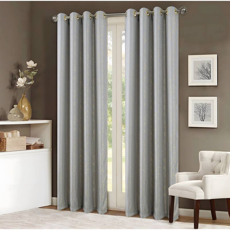 Soho Foil Print Window Curtain 90" - Silver