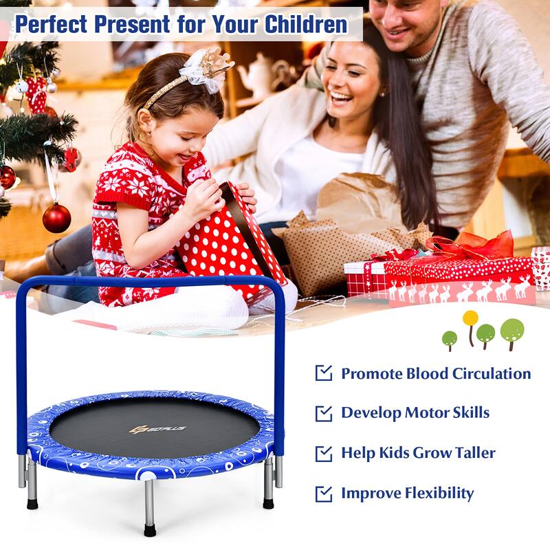 Costway 36'' Kids Trampoline Rebounder W/Full Covered Handrail & Pad