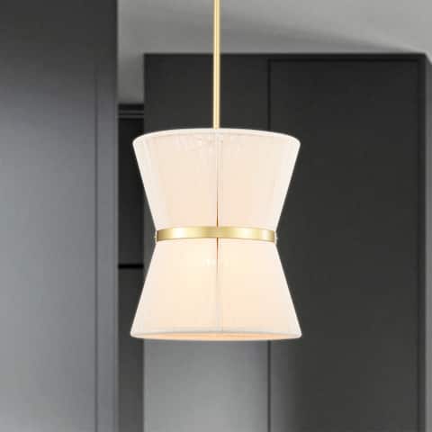 Alice 12 Inch Ivory Rope Gold Pendant with 1 Light