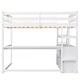 preview thumbnail 33 of 34, Full Size Loft Bed with Desk and Shelves, 2 Built-in Drawers, Gray