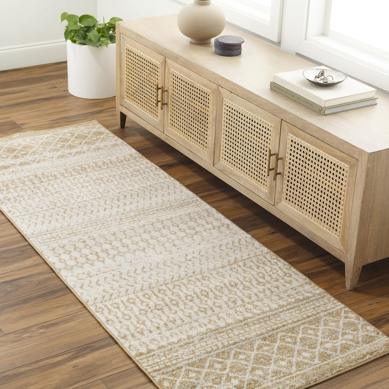 Livabliss Elaziz Moroccan Geometric Area Rug - Beige - 2' 7" x 13' 11"
