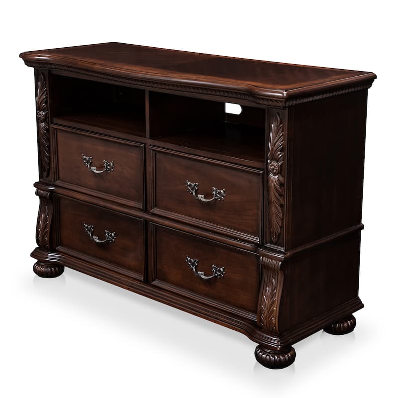 Ulis Traditional 50-inch 4-Drawer Cherry Media Chest by Furniture of America