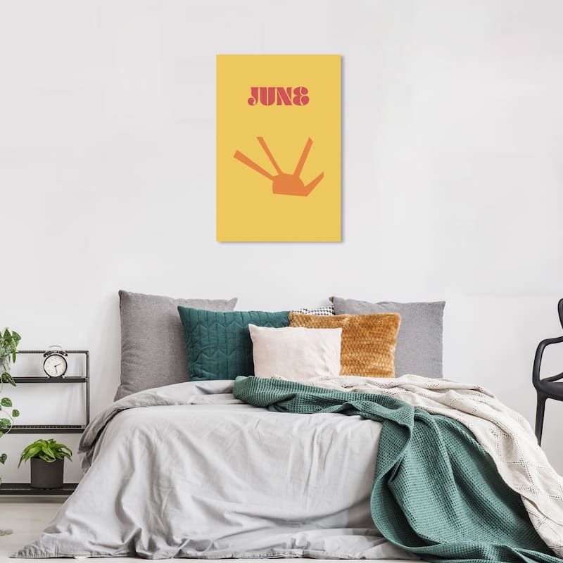 Wynwood Studio Canvas Typography and Quotes June Simple Nature Yellow and Modern & Contemporary Wall Art Canvas Print