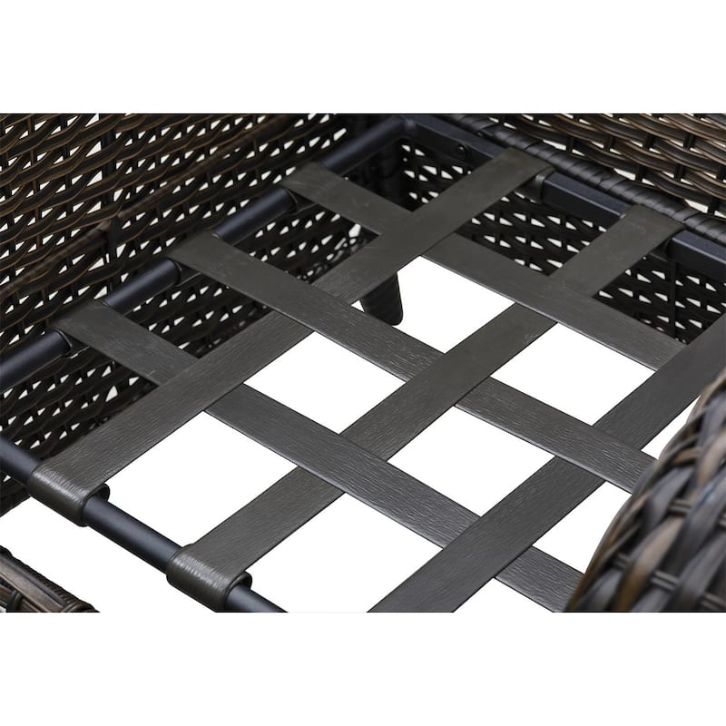 Gymojoy Outdoor Wicker Patio Sofa 3-Seat Rattan Sofa Furniture