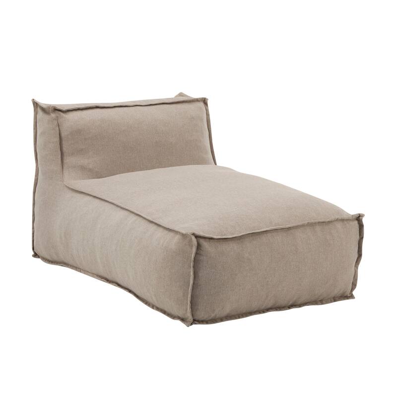 Roomfitters Ramona Outdoor Bean Bag Lounge Chair with Water Resistant Fabric, Beige - Beige