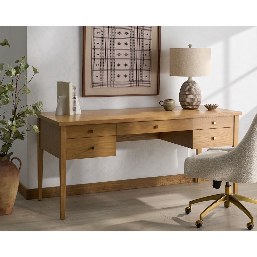 SAFAVIEH Couture Makala 5-Drawer Wood Desk