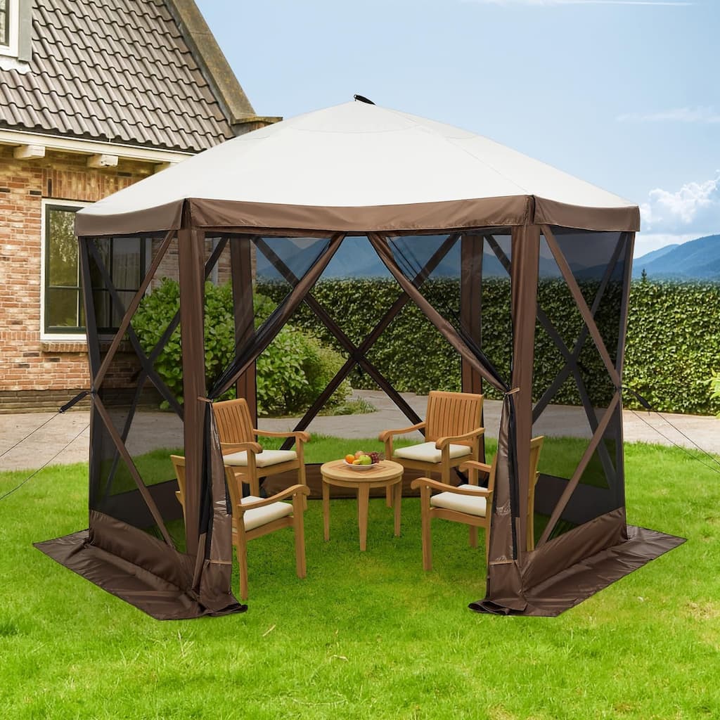 6-Sided Pop Up Gazebo Tent, with Carry Bag