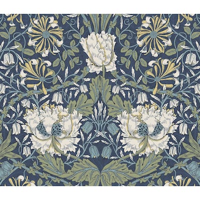 NextWall Ogee Flora Peel and Stick Wallpaper - 20.9 in. W x 18 ft. L